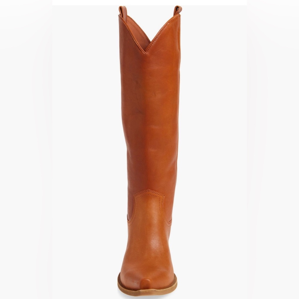 Jeffrey Campbell Cognac Leather Knee-High Western Heel Boots - Picture 4 of 7